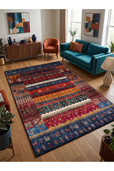 Rose'n Home ARTE VN086 İskandinav Desenli Figürlü Renkli Dekoratif Salon Mutf...