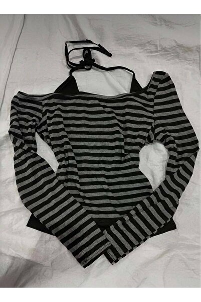 Moonstarcollection Siyah antrasit gotik grunge ek askılı Madonna yaka tam boy...