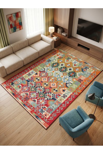 Rose'n Home ARTE VN087 Klasik Desenli Figürlü Renkli Dekoratif Salon Mutfak K...