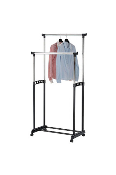 Vivendo Suport metalic mobil dublu pentru imbracaminte - inaltime 160 cm