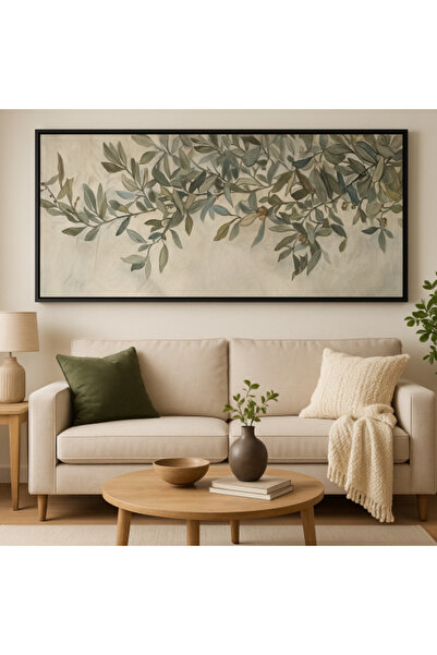 ALAYRA International Signtouch Olive Branch Canvas Art 70x140 cm With Outer F...