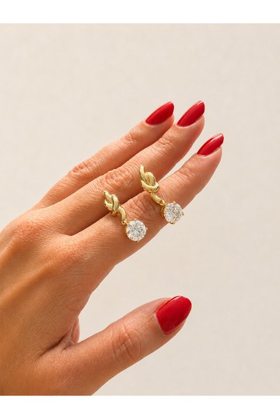 shop أقراط ماركيز لونا الذهبية ذات القطع المستدير