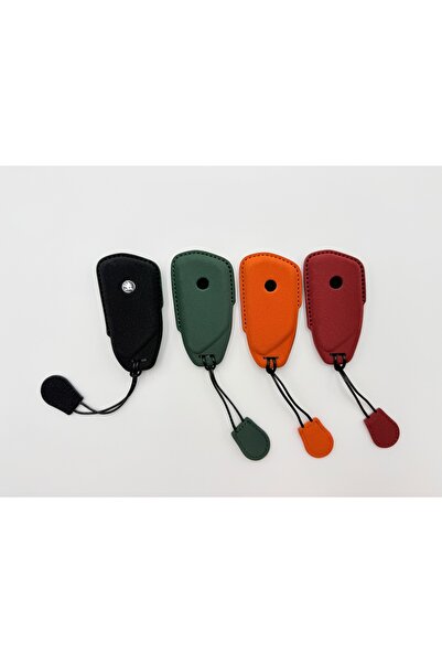 Generic Brand Husă Protecție Cheie Auto Premium – Textură Microfibră Tip Alcantara COMPATIBILA SKODA