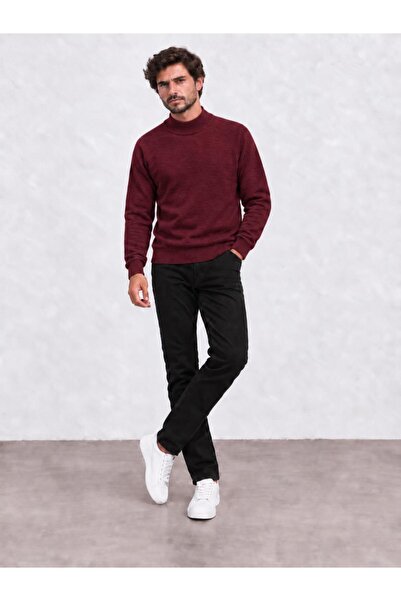 TENA Men's Burgundy Half Fisherman Corspan Basic Knitwear