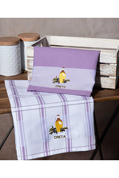 Silk Fashion Σετ 2 πανιών κουζίνας (50εκ x 70εκ) λιλά bottle CRETA