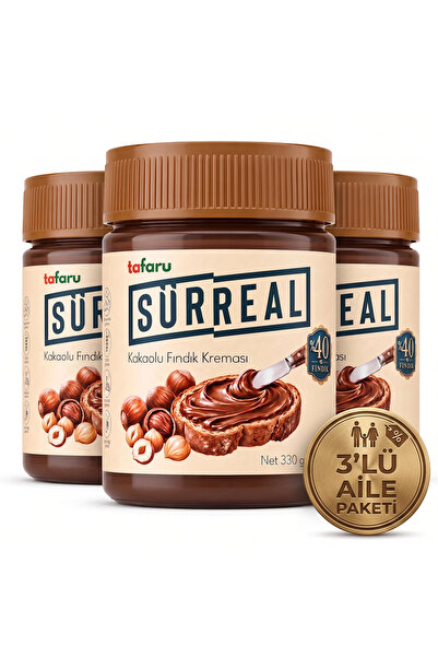 Sürreal Kakaolu Fındık Kreması 330g X 3 Adet