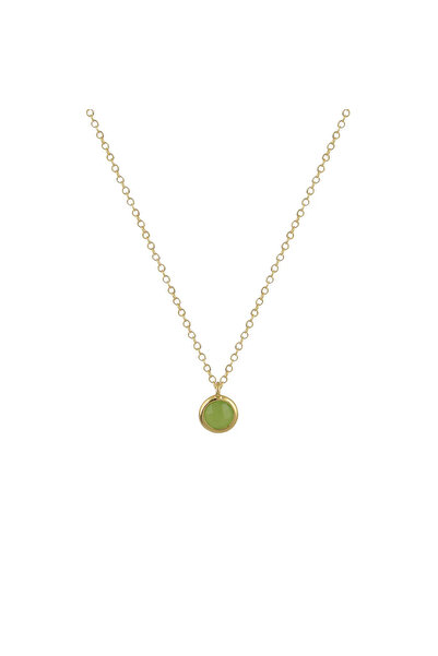 Peach Jewelry Κολιέ από επιχρυσωμένο ασήμι 925 με συνθετική πέτρα τουρμαλίνης