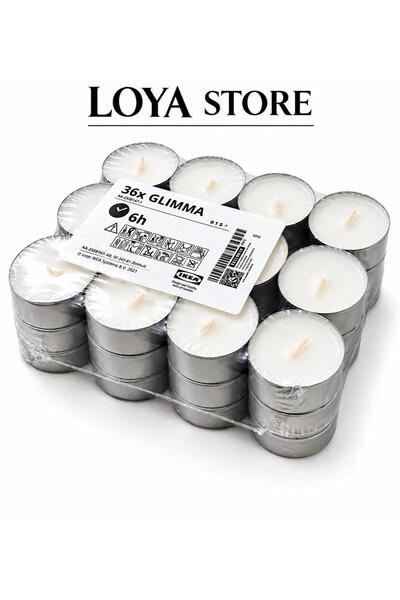 IKEA (IKEA) LOYA STORE GLİMMA TEALİGHT MUM 6 SAAT YANMA SÜRESİ 36 ADET