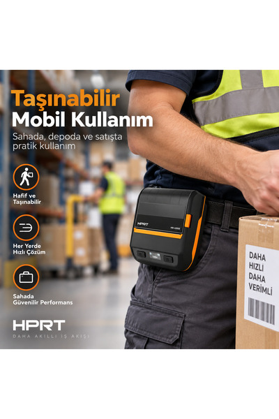 HPRT HM-A300E 80 mm Taşınabilir Mobil Termal Fiş ve Etiket Yazıcı USB Bluetooth