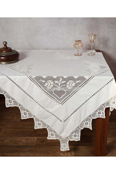 Silk Fashion Χειροποίητο Στρογγυλό Τραπεζομάντηλο 1460 (170εκ.) Μπεζ