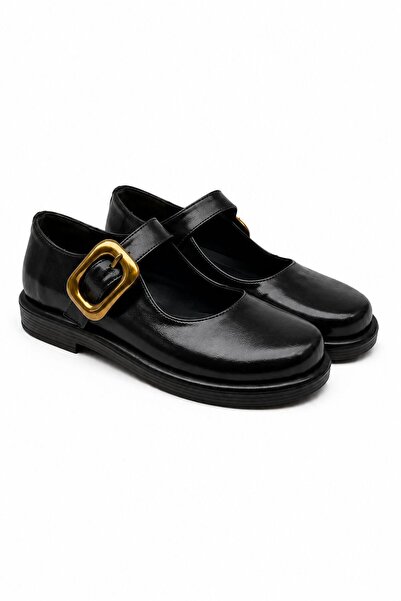 Solo Bag Women's Black Rustic Daily Stylish Single Thick Sole Buckle Flat Cas...