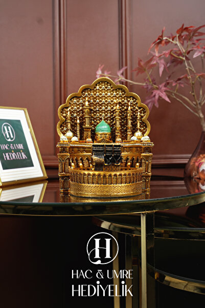 HUH Hac & Umre Hediyelik Kabe Ve Mescid-i Nebevi Tasarımlı Taşlı Dini Biblo A...