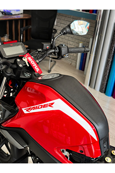 Mavera Stickers TVS Raider 125 Motosiklet için Raider Yazılı Depo Şeridi (Sağ...