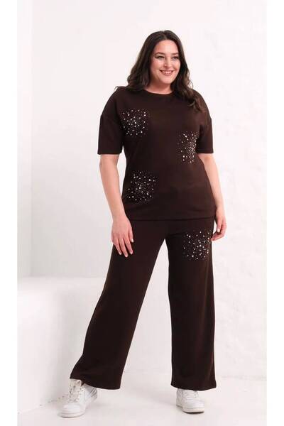 PAZEN MODA Cafcaf Brand Stone-Brown Modal Track Suit Set