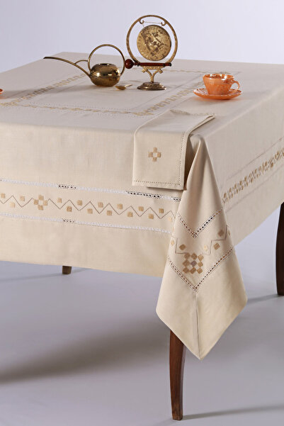 Silk Fashion Χειροποίητο τραπεζομάντηλο 5013 (170cm x 220cm) ελιά -