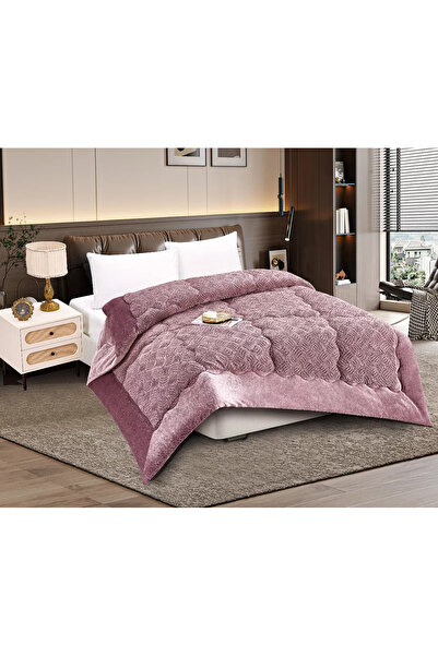 Silk Fashion Καπιτονέ κουβέρτα από βελούδο pv (220εκ x 240εκ) σε χρώμα κόκκιν...