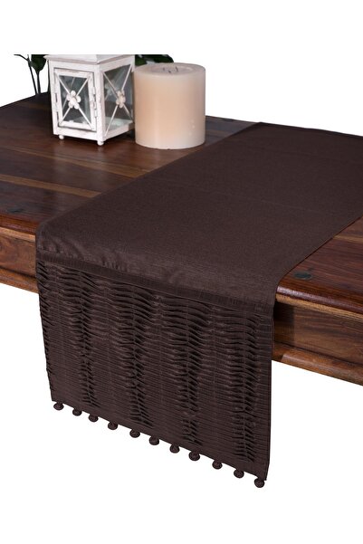 Silk Fashion Τραπεζομάντηλο (140cm X 140cm) 3819 πλισέ καφέ -