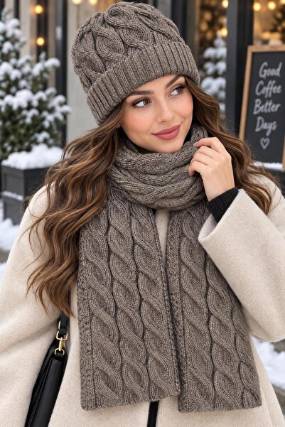 Wearflawless Women's Wool 2-Piece Set Winter Stylish Knitted Beanie and Scarf...