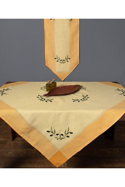 Silk Fashion Τραπεζομάντηλο bg23a (135cm x 175cm) οβάλ κίτρινο