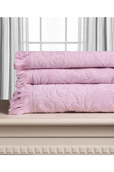 Silk Fashion Βαμβακερή πετσέτα ζακάρ ALICIA 520gsm (80εκ x 150εκ) ροζ