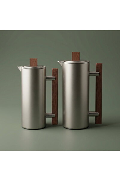 Alsaif Gallery Almarqaz Thermos Set, 2 Pieces, 0.7 / 1 Liter, Glass Inner Mat...