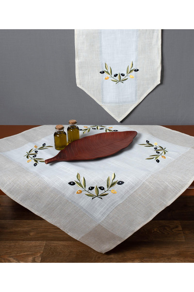 Silk Fashion Τραπεζομάντηλο bg23a (160εκ x 250εκ) οβάλ ιβουάρ με κίτρινο λαδί -