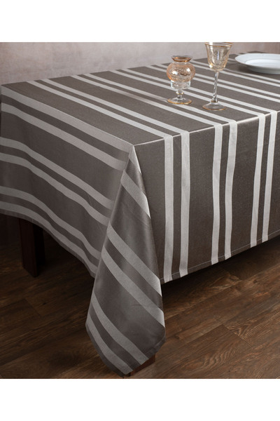 Silk Fashion Ριγέ τραπεζομάντηλο ντιμίτρα (150εκ x 230εκ) γκρι