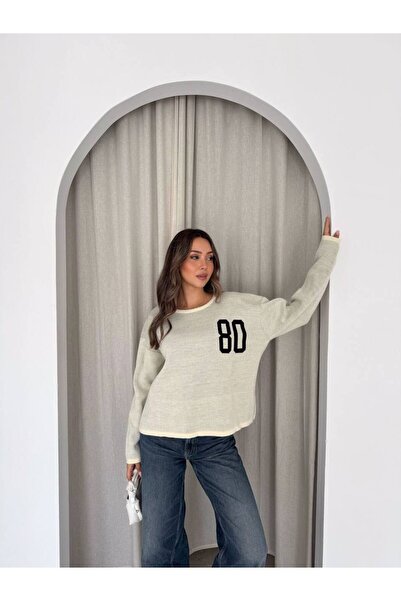 gozdefashion Women's 80 Written Knitwear Sweater
