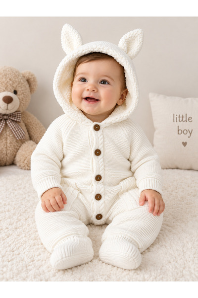 emir baby Kışlık İçi Peluş Triko Bebek Tulum