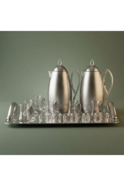 Alsaif Gallery Al-Ola Al Saif Gallery Thermos Set, 21 Pieces, with Tray, Tea ...