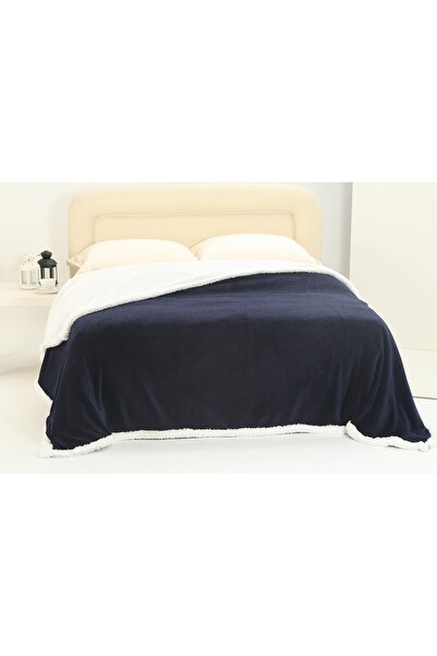 Silk Fashion Κουβέρτα φλις με σέρπα (220εκ x 240εκ) μπλε ανανά -