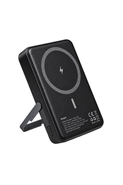 n-smart Nsmart W57 10000mAh 15W Manyetik Wireless Standlı Powerbank - Siyah