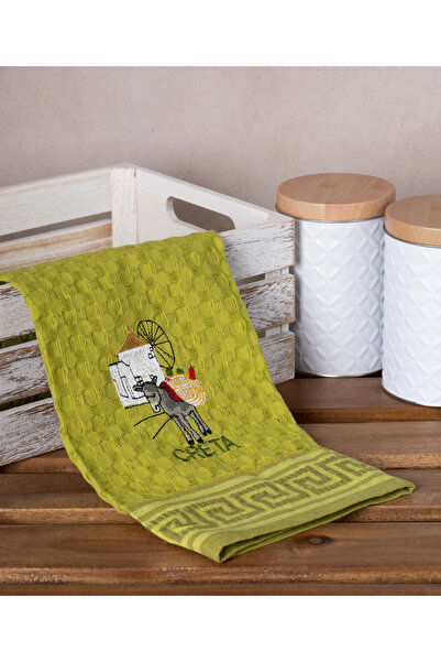 Silk Fashion Σετ 12 πετσετών γυάλινης υφής (50εκ x 70εκ) πράσινο γάιδαρος ΚΡΕΤΑ