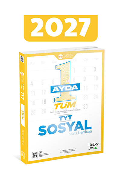 Üç Dört Beş Yayıncılık 2027 345 1 Ayda Tüm TYT Sosyal Soru Bankası