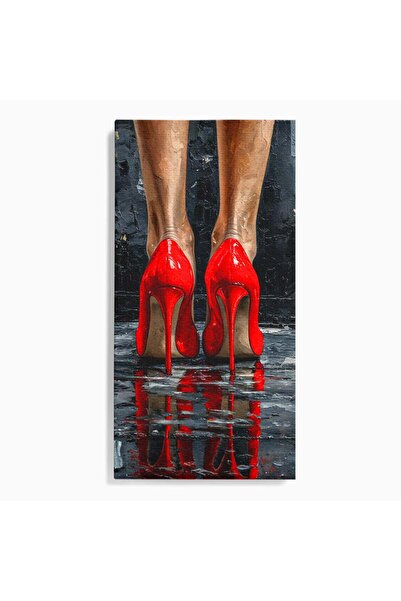 Luxcanva Tablou Canvas Pantofi Rosii Eleganti 50x100 cm pe Sasiu Lemn Tocuri ...