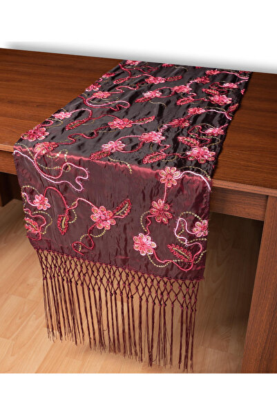 Silk Fashion Σατέν τραβέρσα τραπεζιού Α11 (50εκ x 210εκ) μπορντό