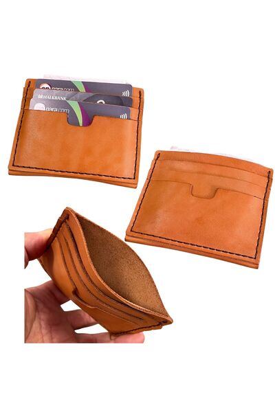 ipekbazaar Set de confecționare suport de carduri din piele naturală Diy Nil, Kit DIY pentru suport de carduri tip portofel vertical, realizat manual