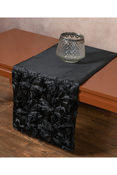 Silk Fashion Σατέν διάδρομος τραπεζιού (35εκ x 170εκ) 1048 μαύρο