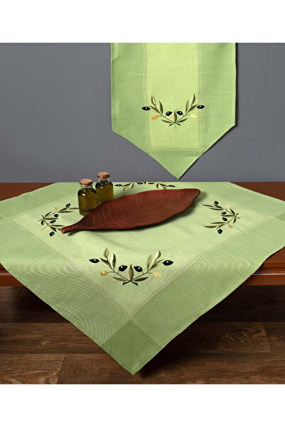 Silk Fashion Τραπεζομάντηλο bg23a (175εκ x 175εκ) πράσινο με κίτρινο λαδί -
