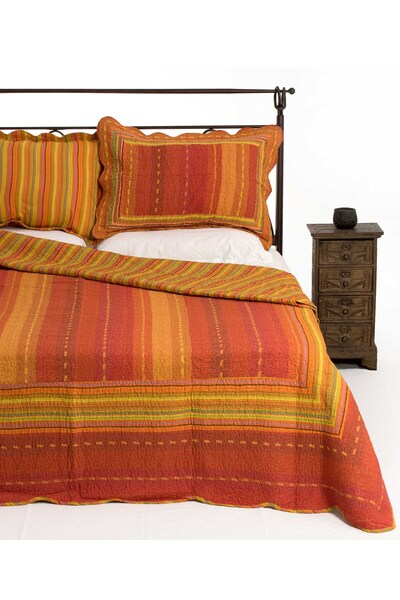 Silk Fashion Σετ κουβερτούρας (160εκ x 220εκ + 1 x 50εκ x 70εκ) 8013 πορτοκαλί