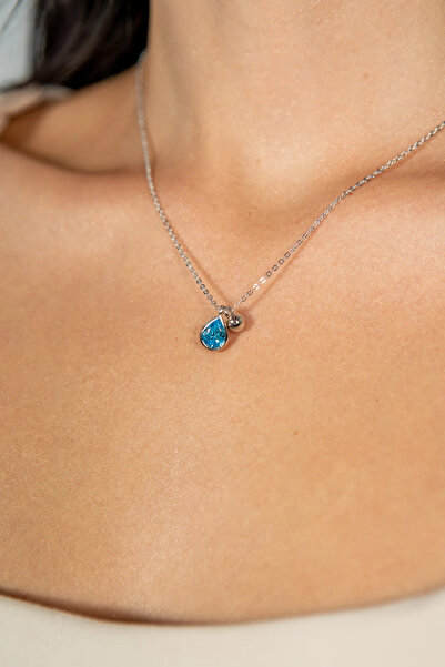 Peach Jewelry Κρεμαστό Λάουρα από Ασήμι 925, επιροδιωμένο, σε σχήμα δάκρυ με ...