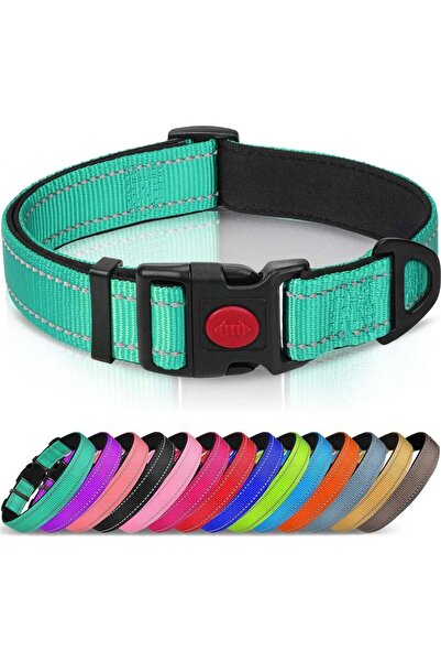 Q TRIPLE A Reflective Dog Collar with Soft Neoprene Padding, Metal D-Ring and...