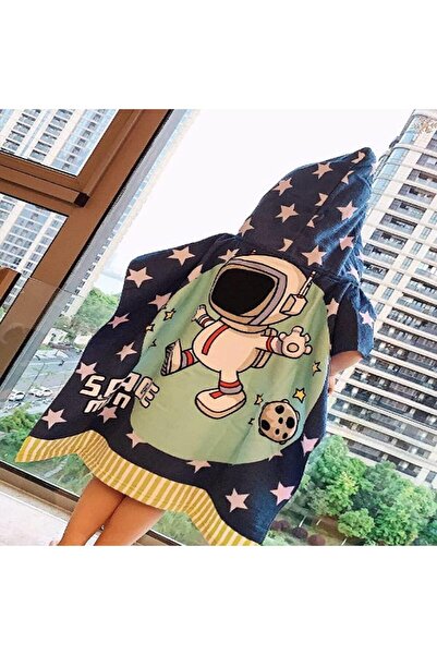 UKR Kids Spaceman Hooded Towel 60x120 cm Beach and Bath Towel for Toddlers Sp...