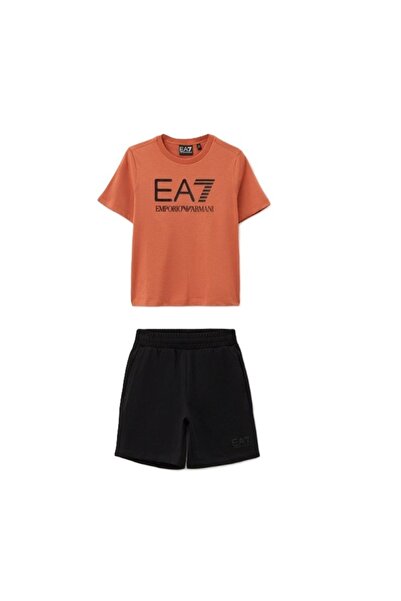 EA7 Boys' set, boy kit tee-shorts co, 7B000043-AF10378-MC025, 152 CM, Black