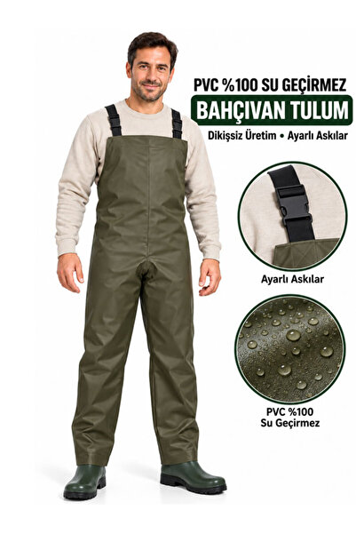 go out Bahçıvan Tulum PVC %100 Su Geçirmez Dikişsiz, Bol Rahat Kesim, Ayarlan...