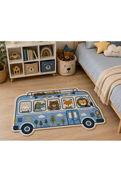 Rugs Modern Halı AURA Sevimli Hayvan Figürlü Desenli Dokuma Tabanlı Dekoratif...