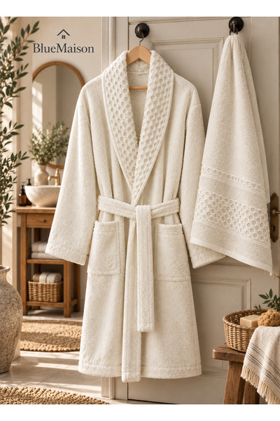 BlueMaison Waffle Bathrobe Set Single Towel + Bathrobe |   Unisex |   Men's B...