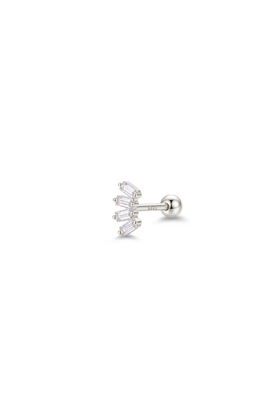 LéO Silver And More 925 Ayar Gümüş Baget Taşlı Tragus Helix Kıkırdak Piercing...
