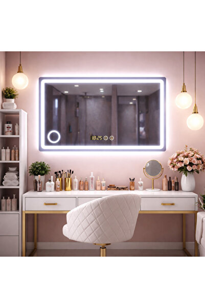Vivendo Καθρέφτης LED υψηλής ποιότητας, 90x70 εκ., ρυθμιζόμενος φωτισμός, μεγ...
