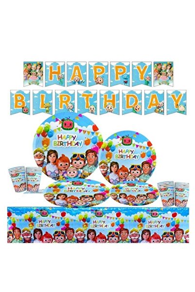 UKR Cocomelon Birthday Party Decoration Set Disposable Tableware Banner Plate...